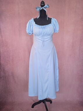 Shein Powder Blue Peasant Maxi Dress